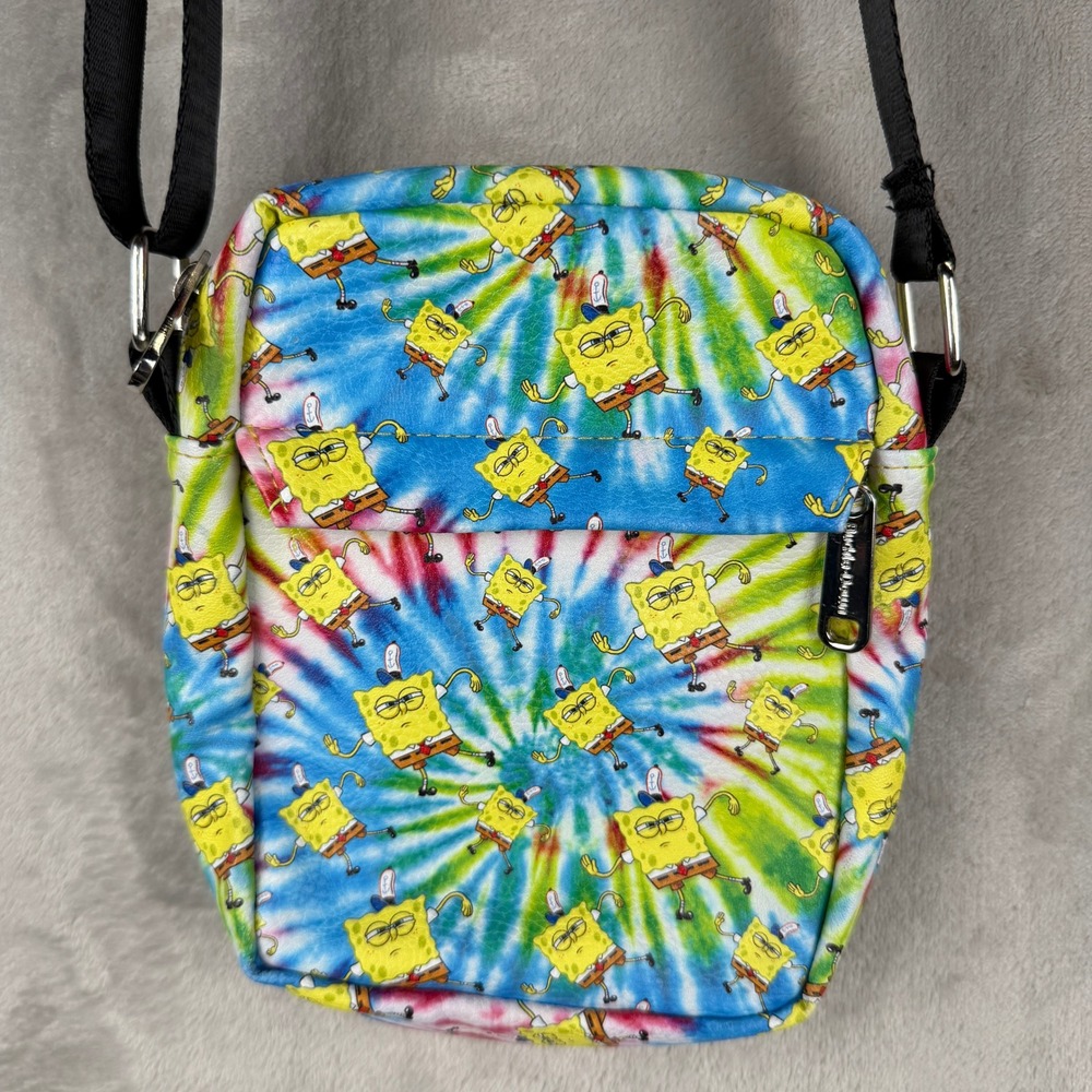 Buckle-Down Spongebob SquarePants Tie Dye Mocking Meme Crossbody Bag Multicolor